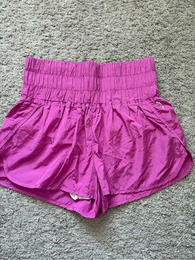 Free People Hot Pink Athletic High-Waist Running Shorts